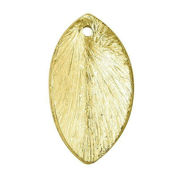 BG-221 18K Gold Overlay Ovel Leaf Shape Chip Bead