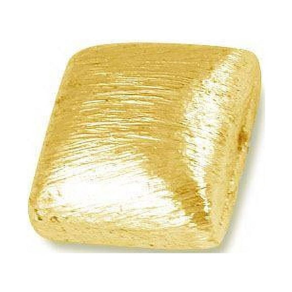 BG-234 18K Gold Overlay Square Shape Brushed Bead