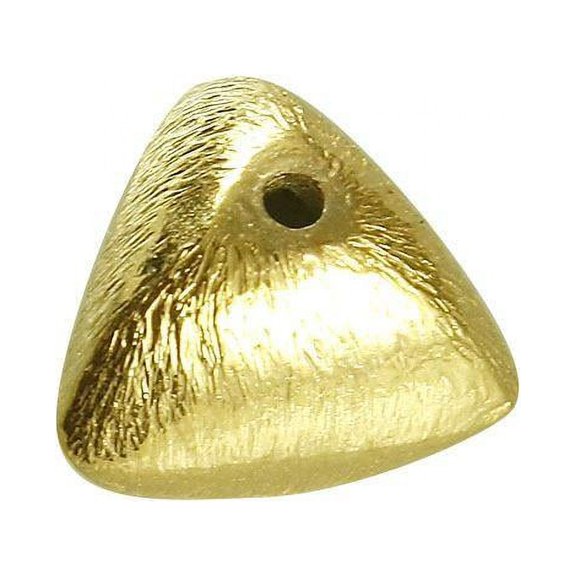 BG-252 18K Gold Overlay Triangle Shape Brushed Bead