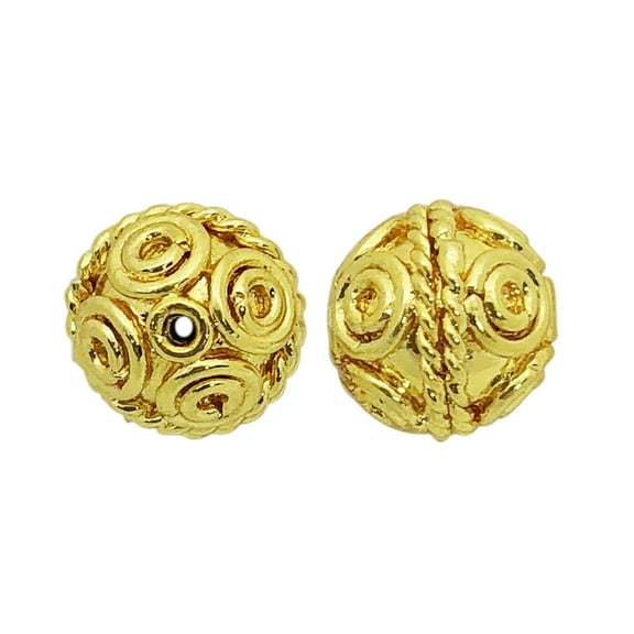 BG-371 18K Gold Overlay Bali Bead