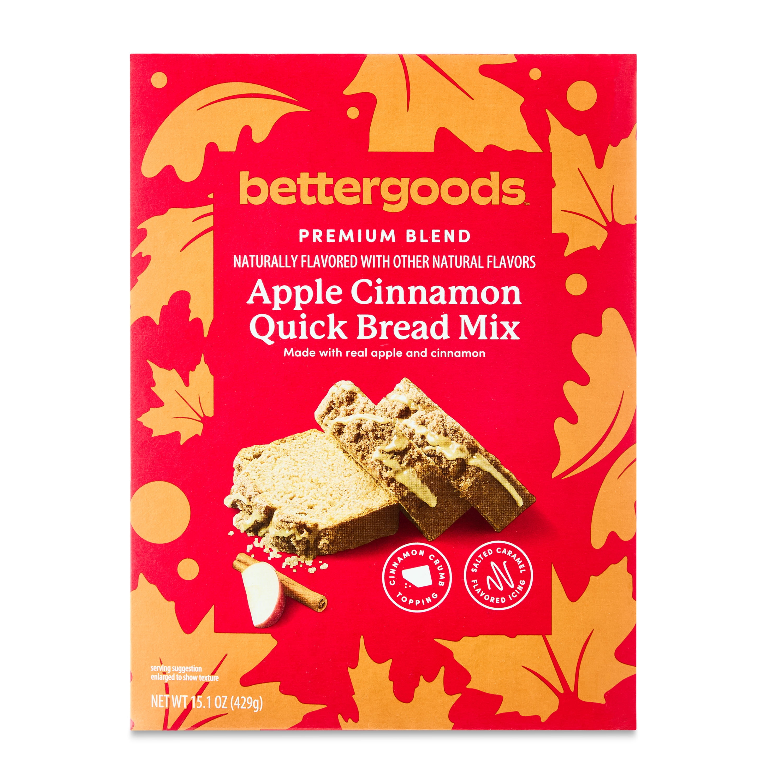 bettergoods Apple Cinnamon Quick Bread Mix with Crumble & Icing, 15.1 oz