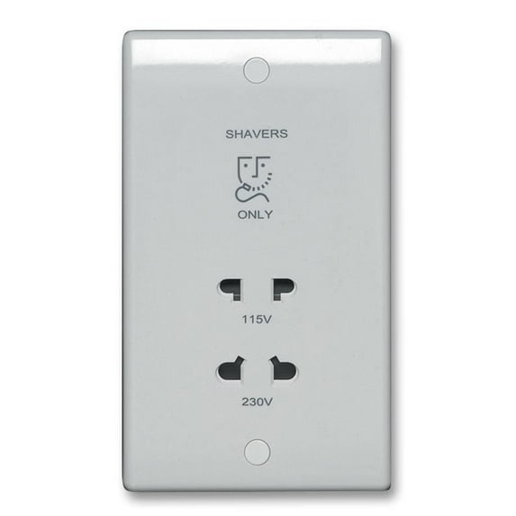 BG - Dual Voltage Shaver Socket, 115/230V White