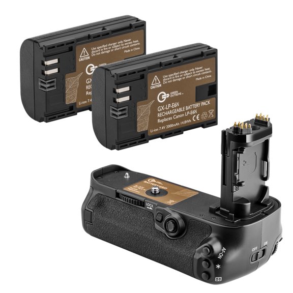 Green Extreme BG-E20 Battery Grip + 2-Pack High Capacity 2000mAh LP-E6/LP-E6N Batteries, Replacement for Canon 5D Mark IV Digital SLR Camera
