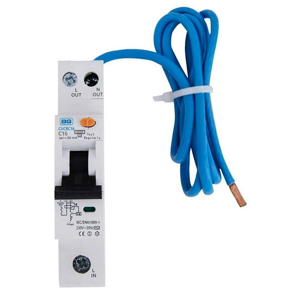 BG ELECTRICAL - 16A Single Pole Compact RCBO, C Curve, Type AC