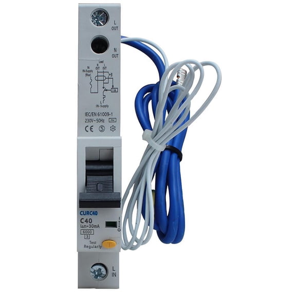 BG ELECTRICAL - 40A Single Pole RCBO, C Curve, Type AC