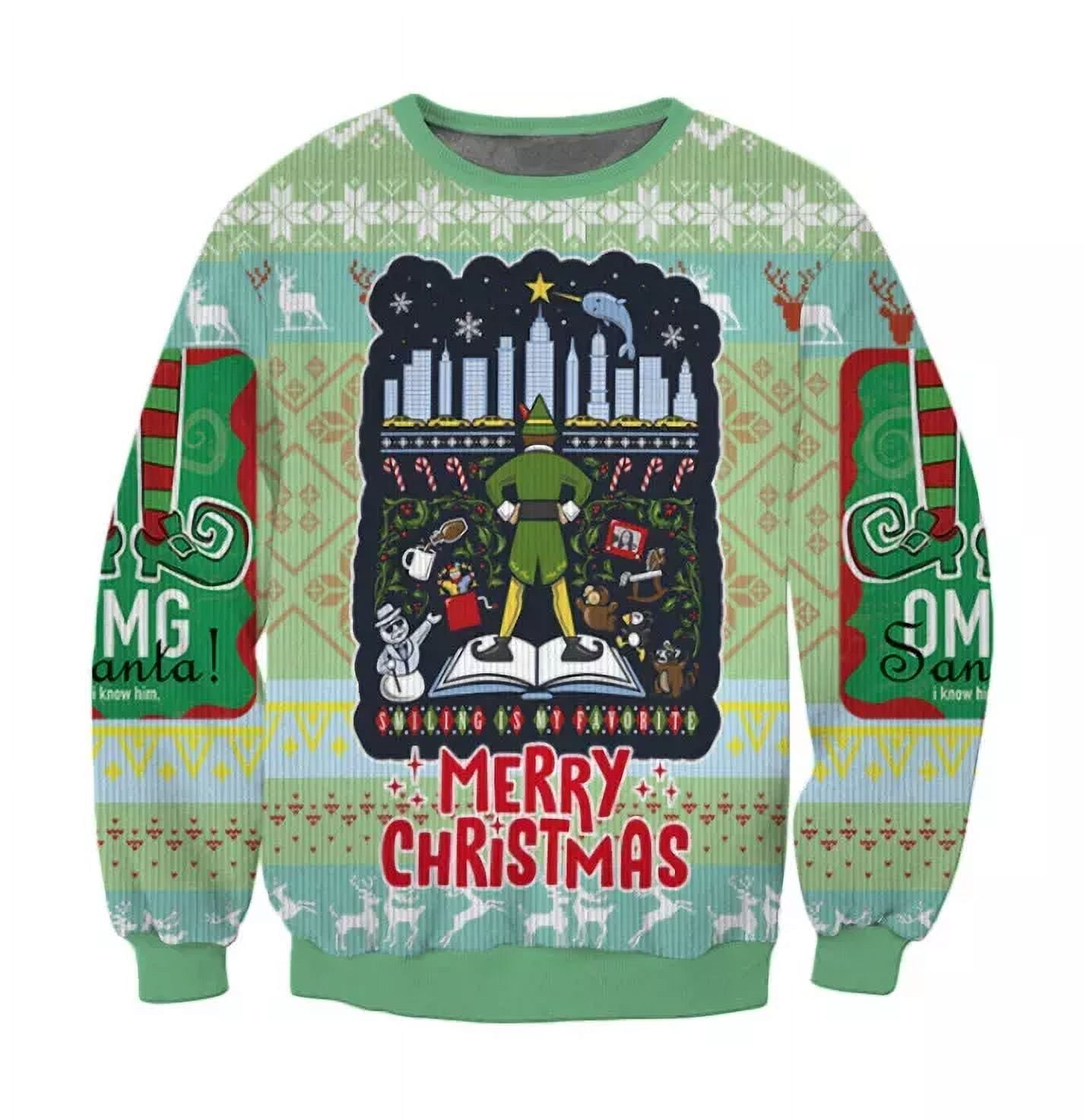 BG Elf Dream Card Sickers Ugly Christmas Sweater Full Sizes XS-5XL, Elf ...