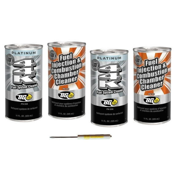 BG K1003 Fuel Injection & Combustion Chamber Cleaner PN 201 & BG Platinum 44K Fuel System Cleaner PN 208 With Pocket Screwdriver