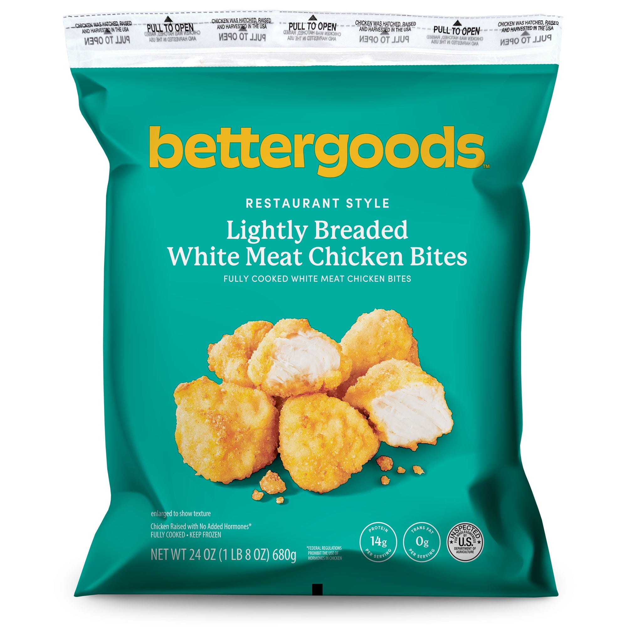 bettergoods Restaurant Style Lightly Breaded White Meat Chicken Bites, 24 oz (Frozen)