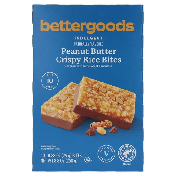 bettergoods Peanut Butter Crispy Rice Bites, 8.8 oz, 10 Count