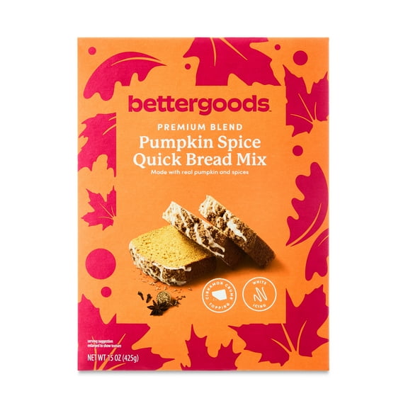 bettergoods Pumpkin Spice Quick Bread Mix with Crumble & Icing, 15 oz
