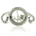 thumbnail image 1 of BG247 Stainless Steel Circle Rhinestone Floating Locket Bracelet with Matching Chain, 1 of 6