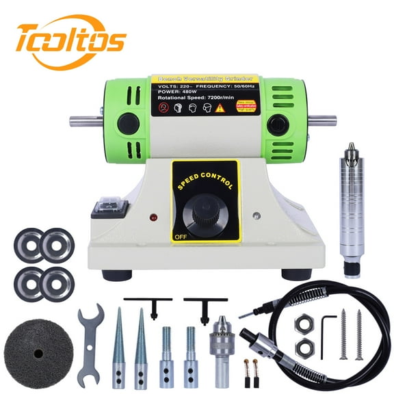 BG3109 Mini Polishing Motor with Dust Collector double head, Stepless Speed Regulation Bench Buffer Polisher Jewelry