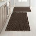 thumbnail image 1 of BGC Set of 2 Waffle Bathroom Rugs, Boho Bath Rugs Non Slip Washable, Super Absorbent Bath Mats, Ultra Soft Rubber Backed Shower Mats for Bathroom Floor, Tub, Chocolate, 17"x24"+18"x30", 1 of 12