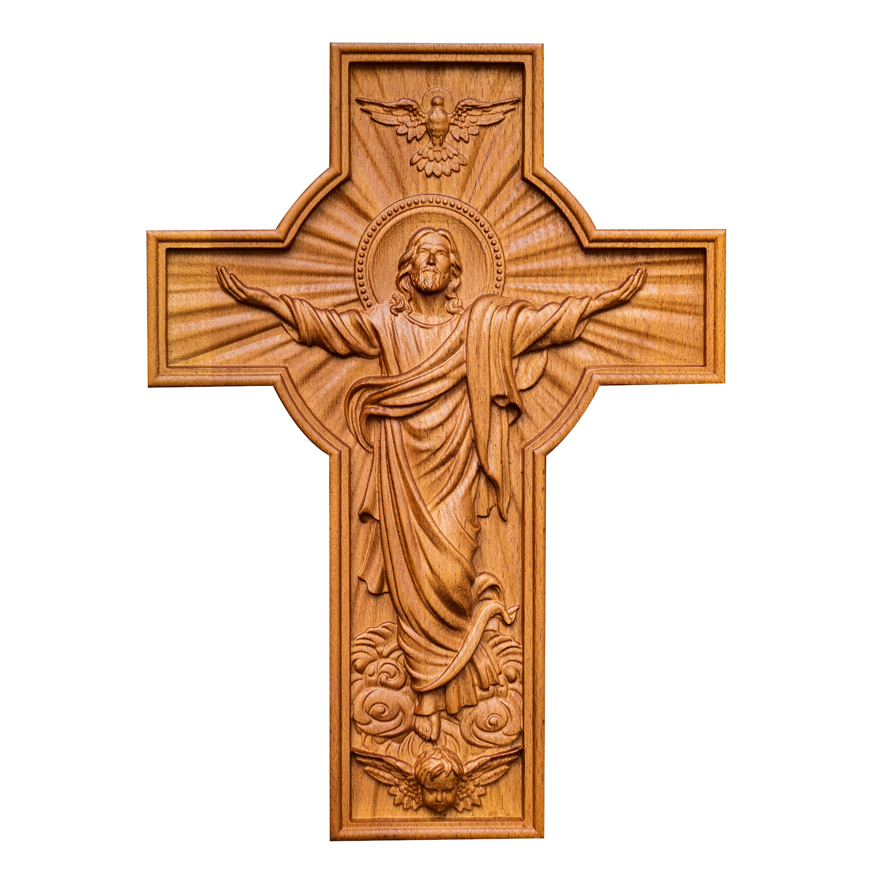 BGCOPPER Jesus Christ Ascension Cross Home Christian Decoration Wooden