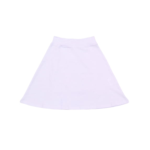 BGDK Soft Cotton Girls Skater Skirt, Knee Length School Uniform Skirt, Comfortable All-Purpose Cotton Skirt for Girls, White XX Large