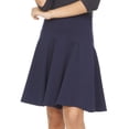 thumbnail image 1 of BGDK Girls' School Uniform Pleated Pull-on Knee Length Panel Skirt, Knit Waistband Navy 18, 1 of 5