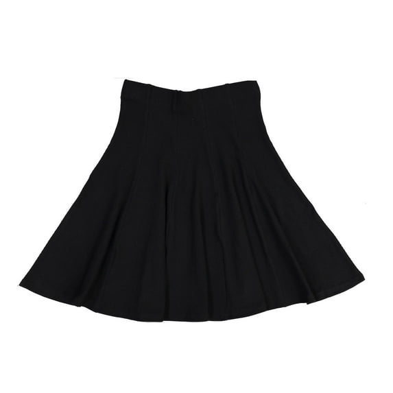 BGDK Girls Uniform Ribbed Cotton Panel Skirt - BK-1610 black 5