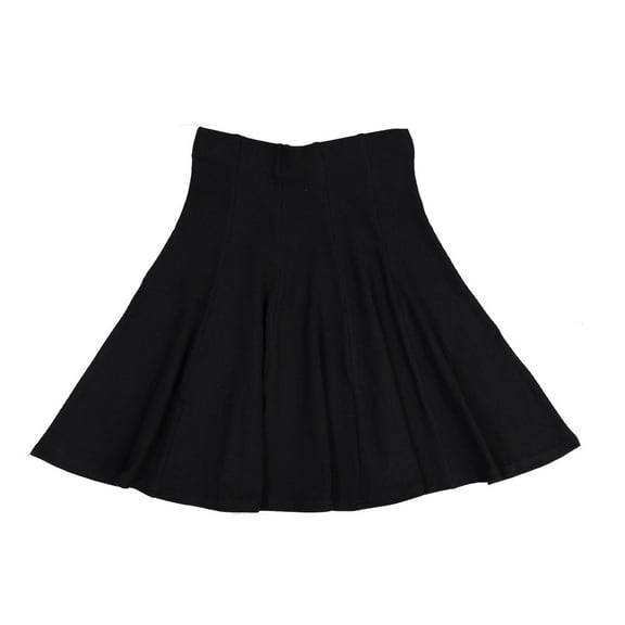 BGDK Girls Uniform Ribbed Cotton Panel Skirt - BK-1610 black 8