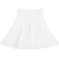 thumbnail image 1 of BGDK Girls' School Uniform Pleated Pull-on Knee Length Ribbed Cotton Panel Skirt, Knit Waistband White 16, 1 of 6