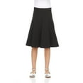 thumbnail image 1 of BGDK Pleated Panel Uniform Skirt for Girls - Elastic Waist Lycra Fabric Skirt for School, Church black 14, 1 of 5