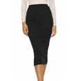 thumbnail image 1 of BGDK Women's High Waist Lightweight Thin Stretch Rayon Slim Fit Midi Maxi Skirt Black Medium, 1 of 4