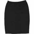 thumbnail image 1 of BGDK Women's Thin Lightweight Cotton Stretch Pencil Skirt - 25 Inch Length, Elastic Waist, Comfortable High Waist Fit Black Large, 1 of 3