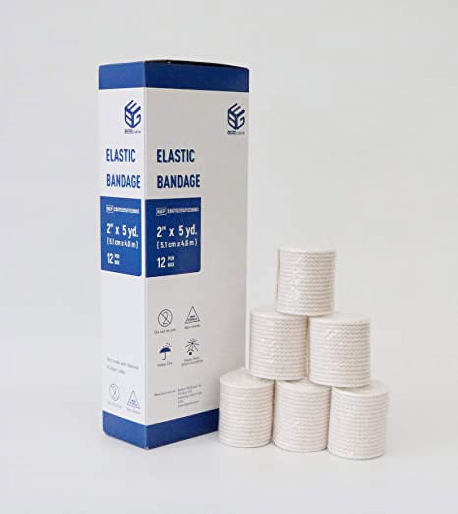 BGEcare Elastic Bandage with Self-Closure, 2in X 5 Yards, Pack of 12, Latex Free, 6 Boxes. case of 72