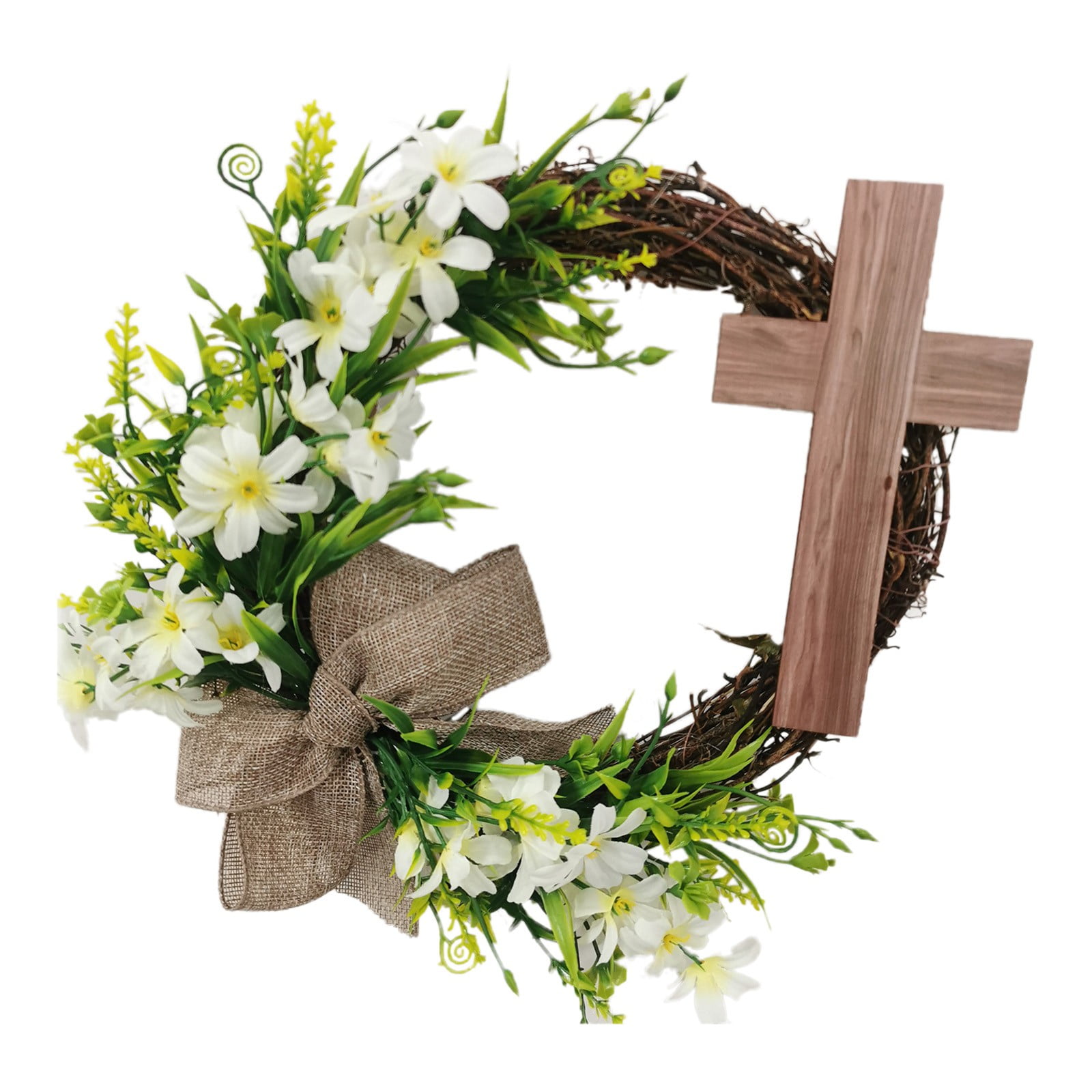 BGFIIPAJG Easter Crossing Wreaths Twig Wreath Garland With Dried Flower ...