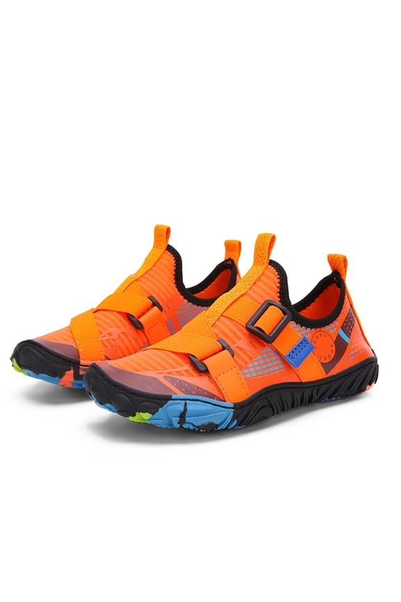 Boys Girls' Adjustable Strap Shoes, Kids' Breathable Sneakers, Comfortable Footwear for Beach & Trekking 9-9.5 Years