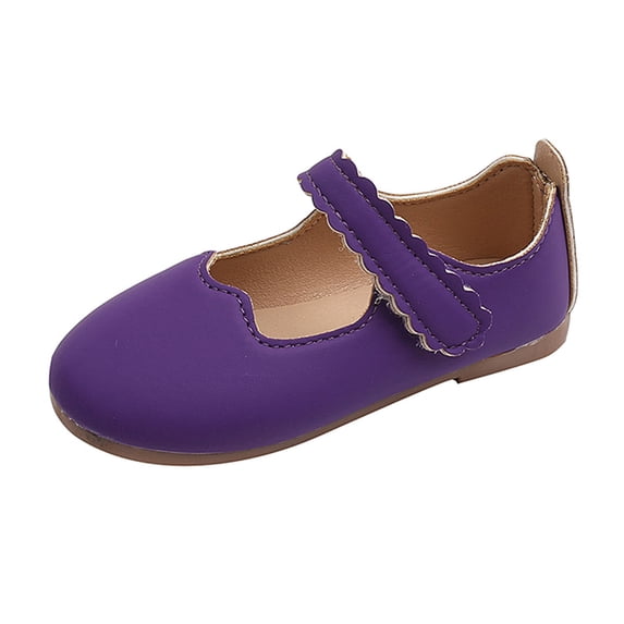 BGFIPAJG Girls' Bright Scalloped Ballet Flats, Kids' Elastic Strap ...