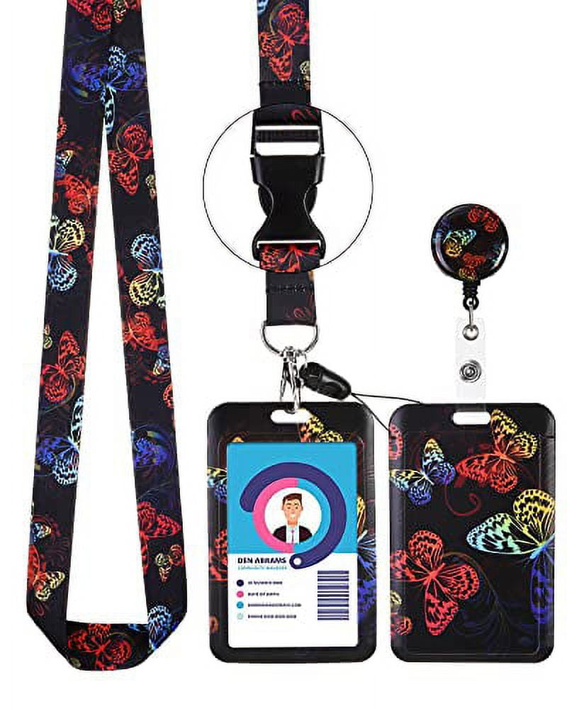 BGHSE Lanyards for id Badges (Black Butterfly) - Walmart.com