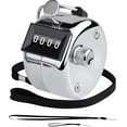 thumbnail image 1 of BGJRBY Metal Hand Tally Clicker Counter, 4-Digit Number Display for Coaching, Knitting, Lap, Fishing, Golf and Row Sport with 2-Nylon Lanyard,Silver, 1 of 7