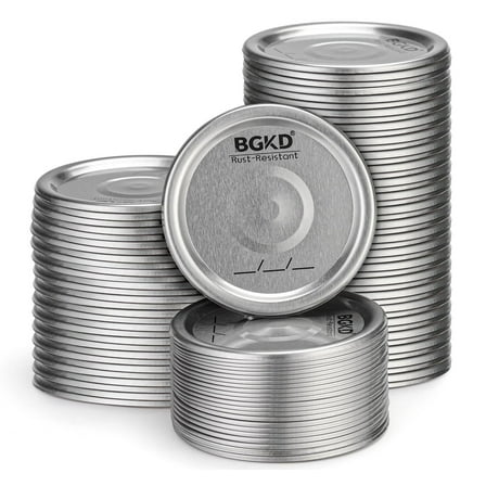 BGKD 100PCS Rust Proof Wide Mouth Canning Lids - Mason Jar Lids