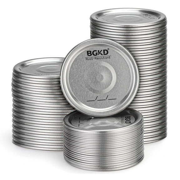 BGKD 100PCS Rust Proof Wide Mouth Canning Lids - Mason Jar Lids