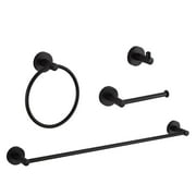 BGL Bathroom Hardware Set Matte Black 4-Pieces Bathroom Towel Rack 24 Inches Adjustable Bathroom Accessories Set
