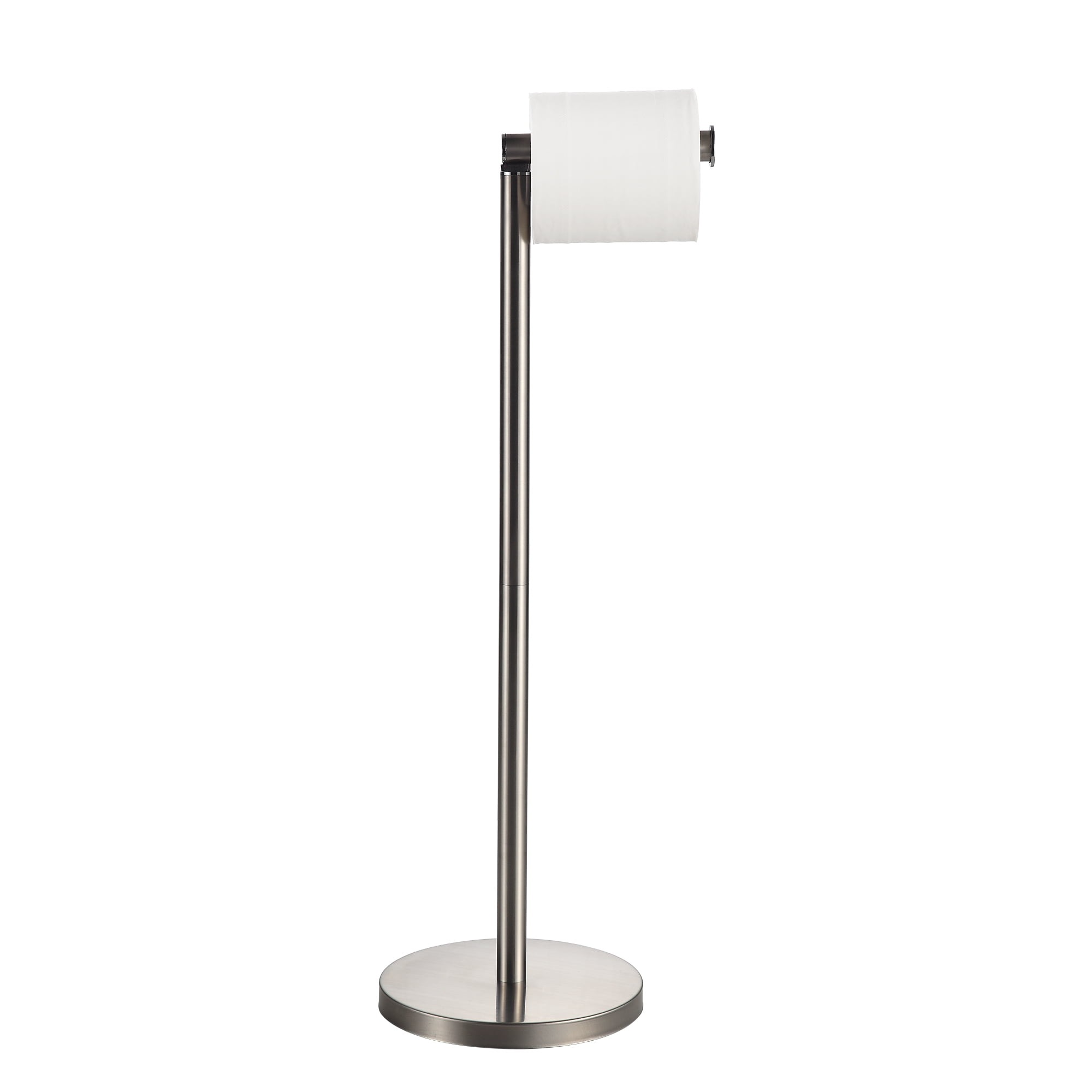 BGL Toilet Paper Holder Stand,Free Standing Toilet Paper Holder for Bathroom,Brushed Nickel Toilet Paper Holder SUS 304 Stainless Steel,Weighted Base Bathroom Toilet Paper Holder