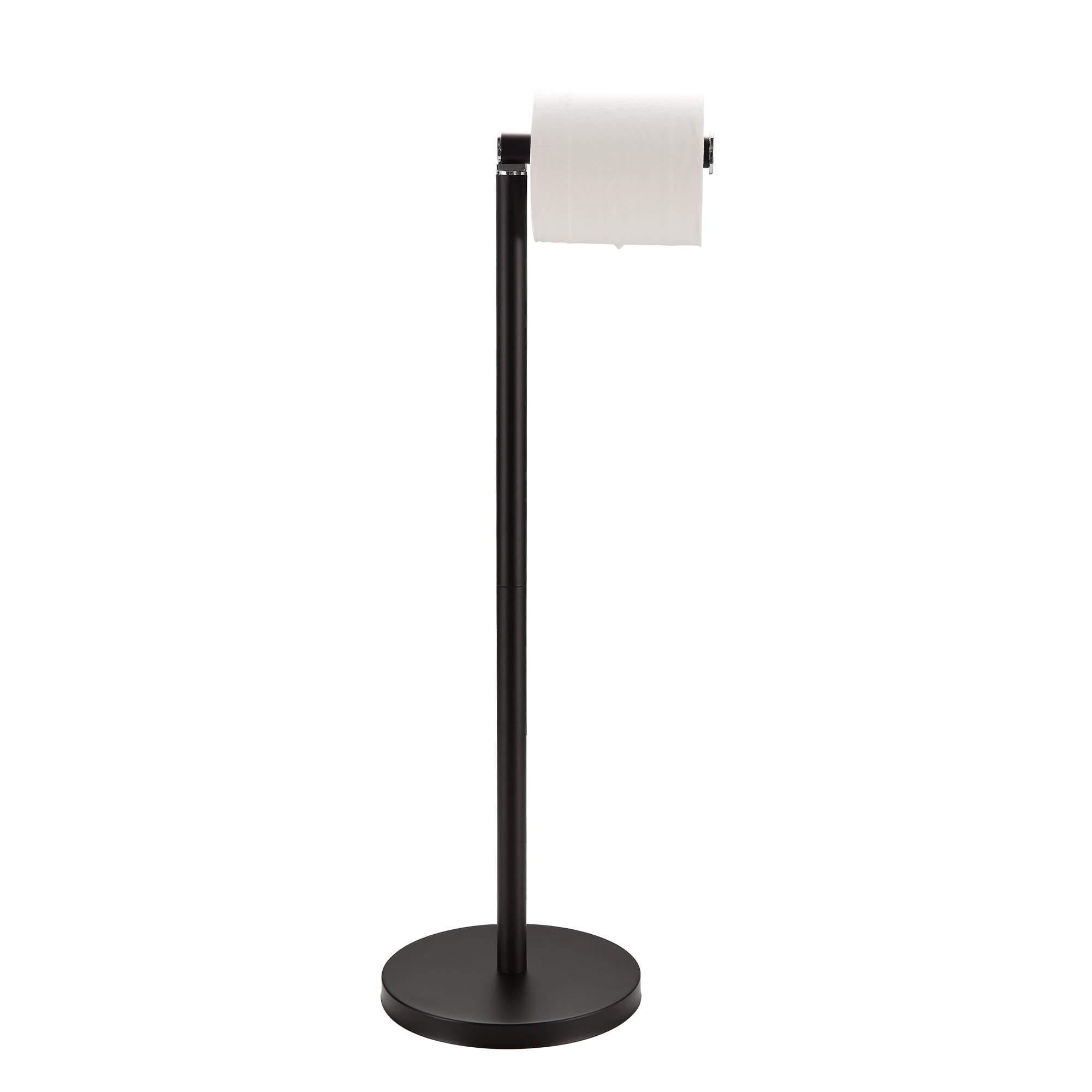 BGL Toilet Paper Holder Stand,SUS 304 Stainless Steel Free Standing Toilet Paper Holder with Reserve Function,Black Toilet Paper Holder,Rustproof Bathroom Toilet Paper Holder