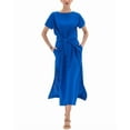 thumbnail image 1 of BGL womens  Linen-Blend Midi Dress, 12, Blue, 1 of 3