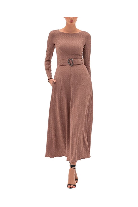 womens Maxi Dress, 6, Tan