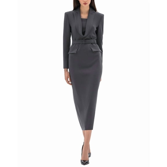 BGL womens Midi Dress, 2, Gray