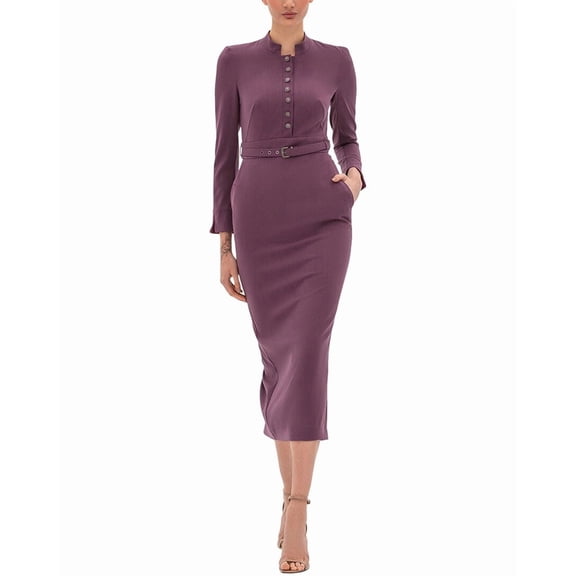 BGL womens Midi Dress, 2, Purple