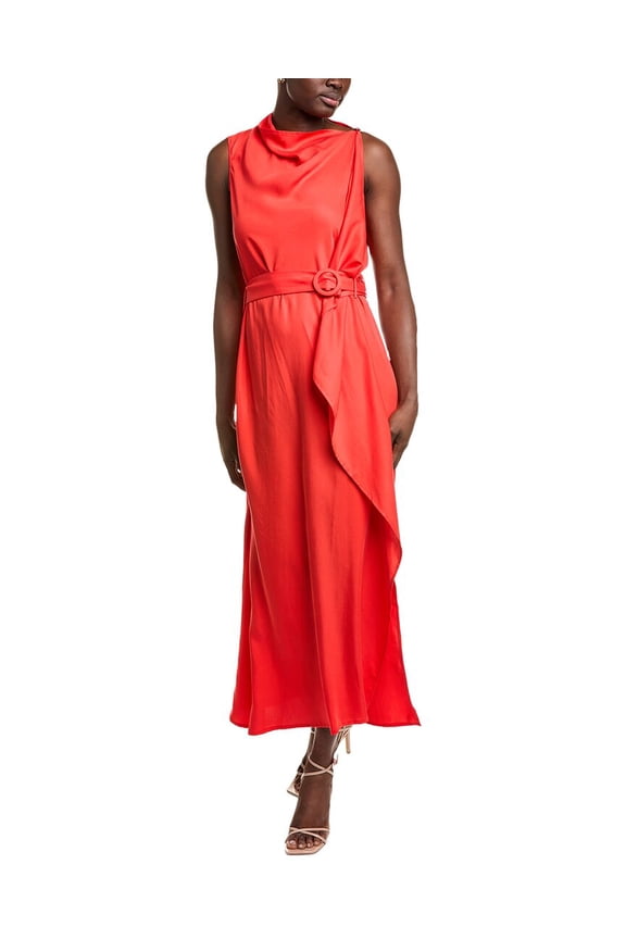 womens Midi Dress, 2, Red