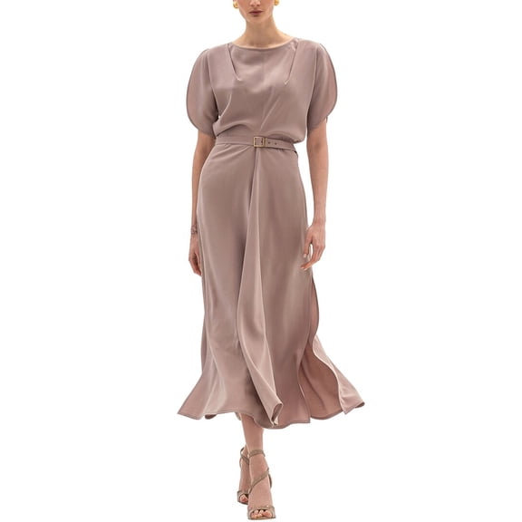 BGL womens Midi Dress, 4, Beige