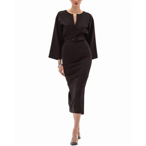 BGL womens Midi Dress, 4, Brown
