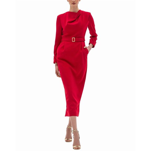BGL womens Midi Dress, 4, Red