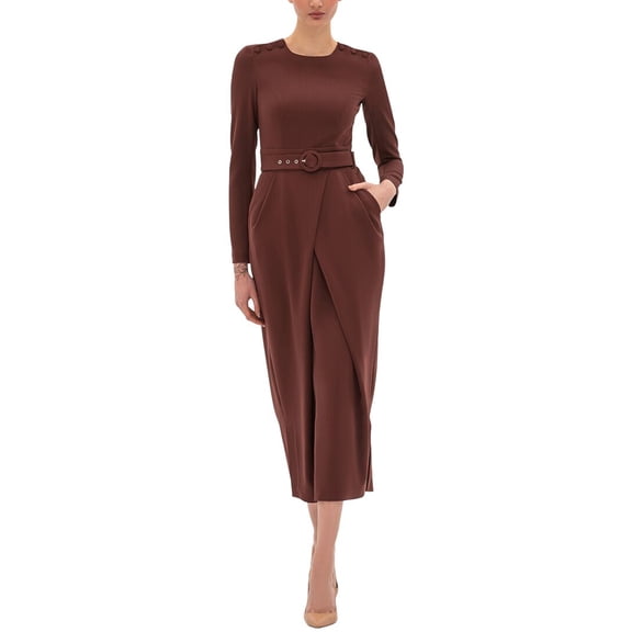 BGL womens Midi Dress, 8, Brown