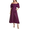 thumbnail image 1 of BGL womens  Ruched Midi Dress, 2, Purple, 1 of 3