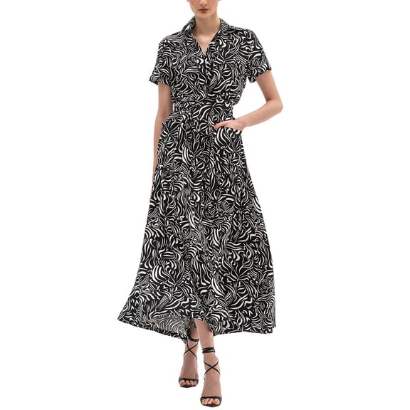 BGL womens Sleeveless Linen-Blend Midi Dress, 4, Black
