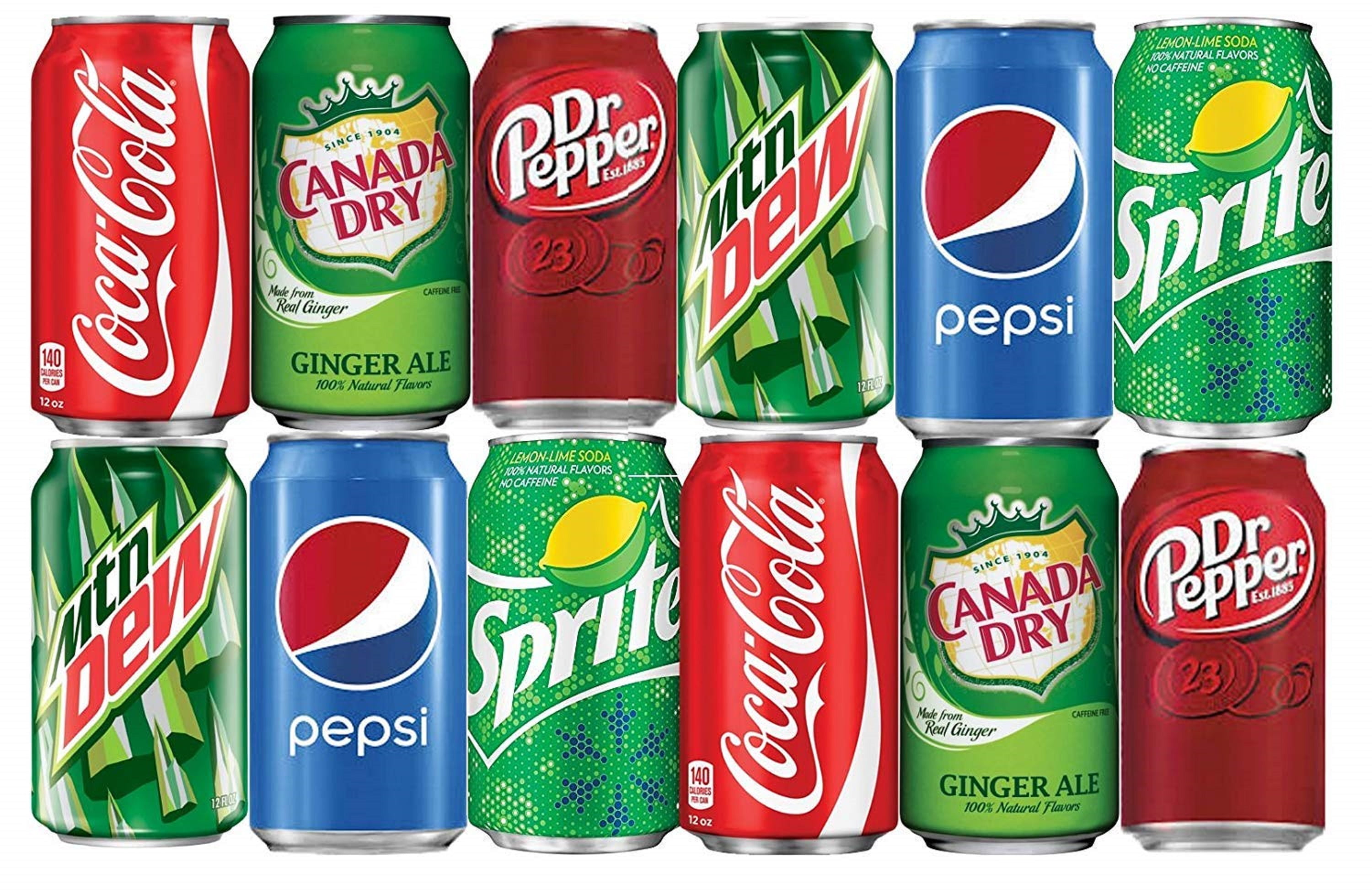 BGM Assortment of Soda, Coca-Cola, Pepsi, Dr Pepper, Mountain Dew 