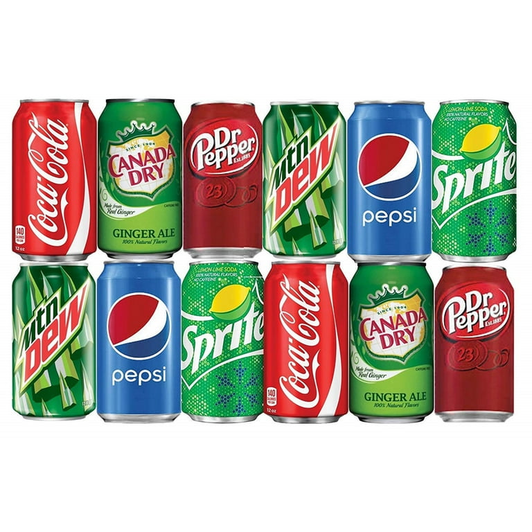 BGM Assortment of Soda, Coca-Cola, Pepsi, Dr Pepper, Mountain Dew 